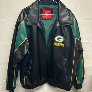 Mens NFL Green Bay Packer faux leather jacket